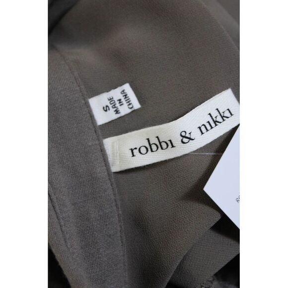 Robbi & Nikki Womens Taupe Collar Ruched Sleeveless Bodycon Dress Size S - Picture 4 of 6